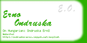erno ondruska business card
